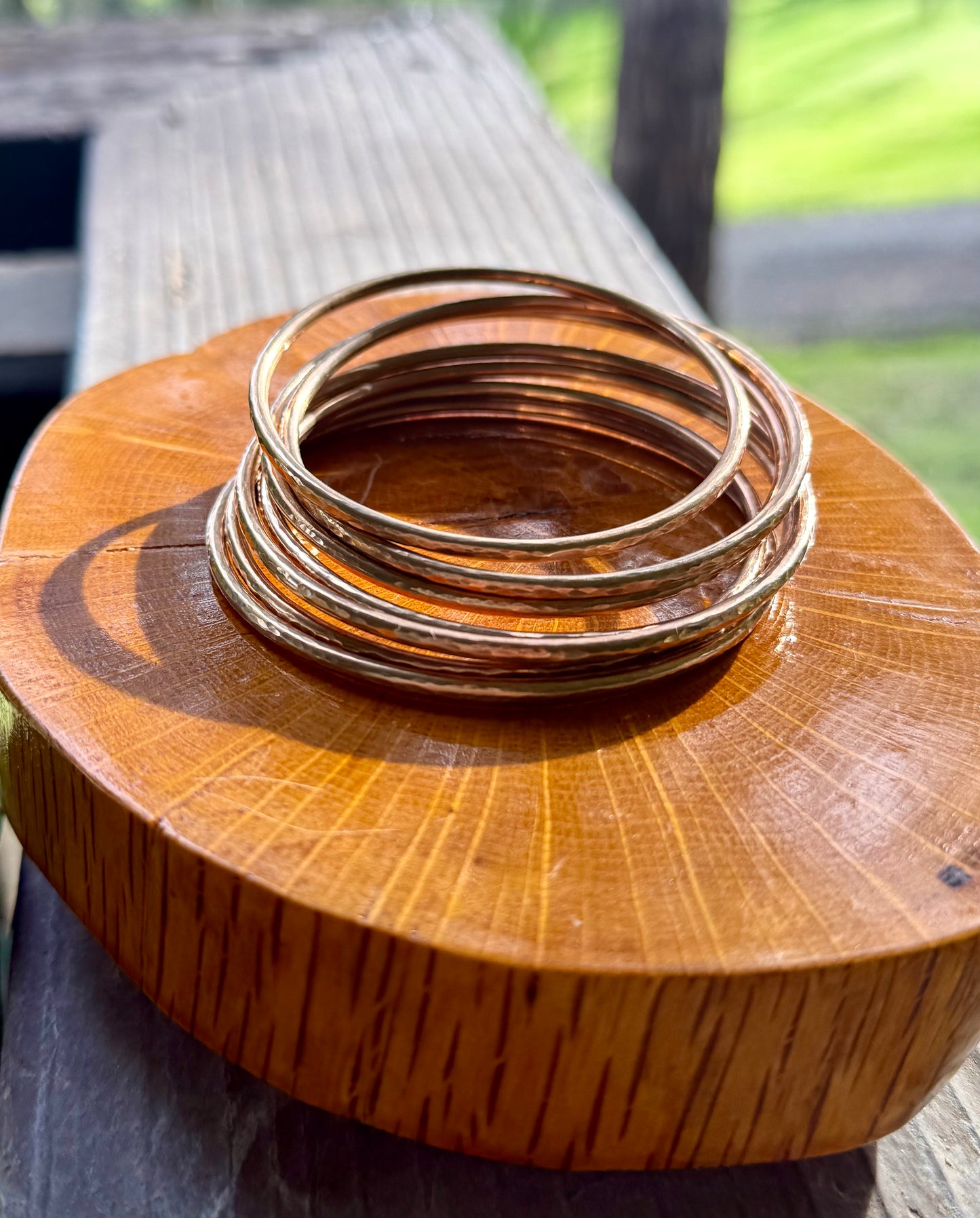 Hammered Bronze Bangle