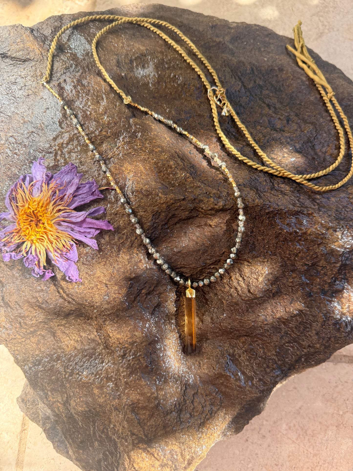 Pyrite + Sunwashed Silk Citrine Talisman