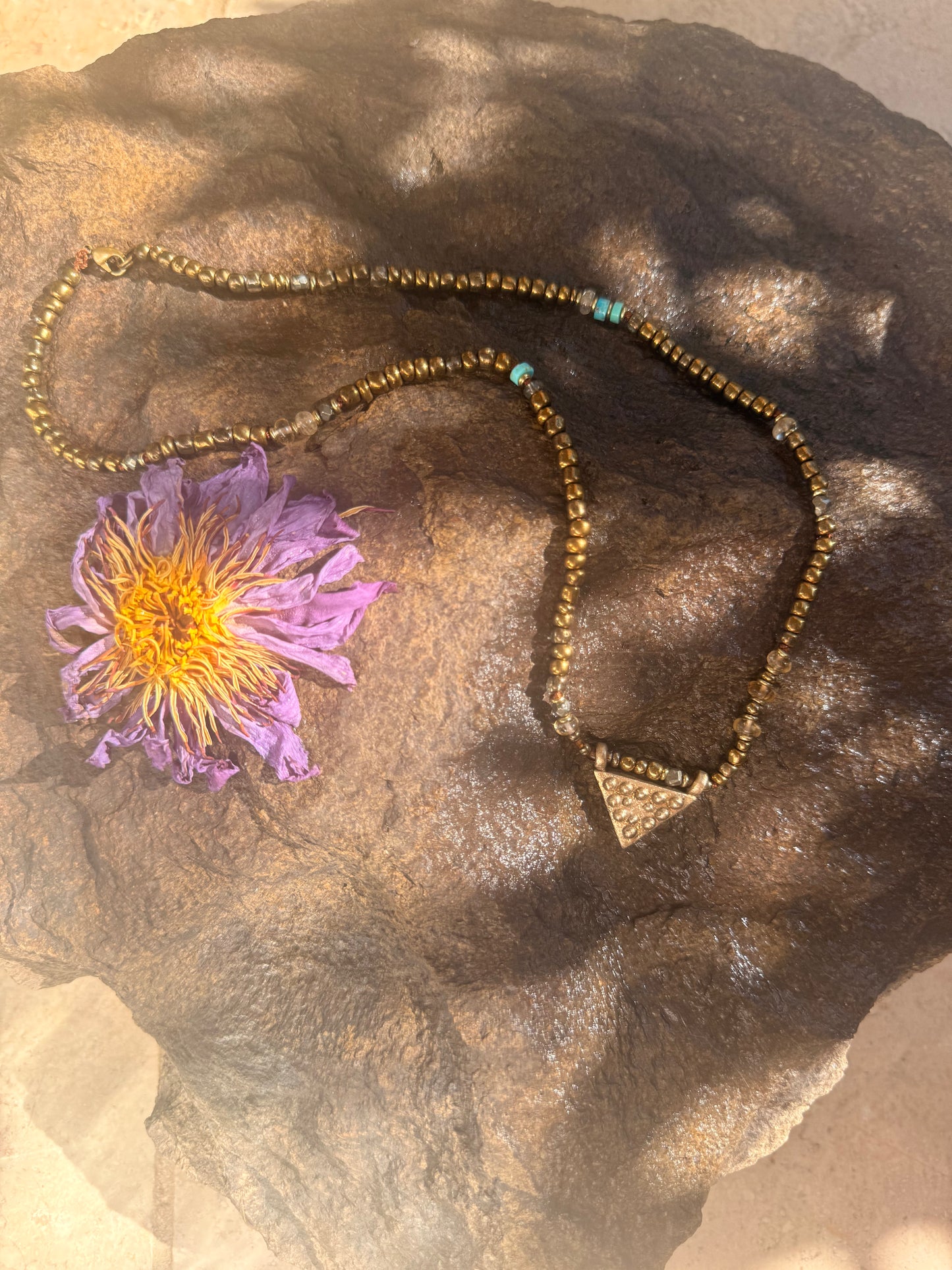 Bronze Lotus Prayer Box amulet