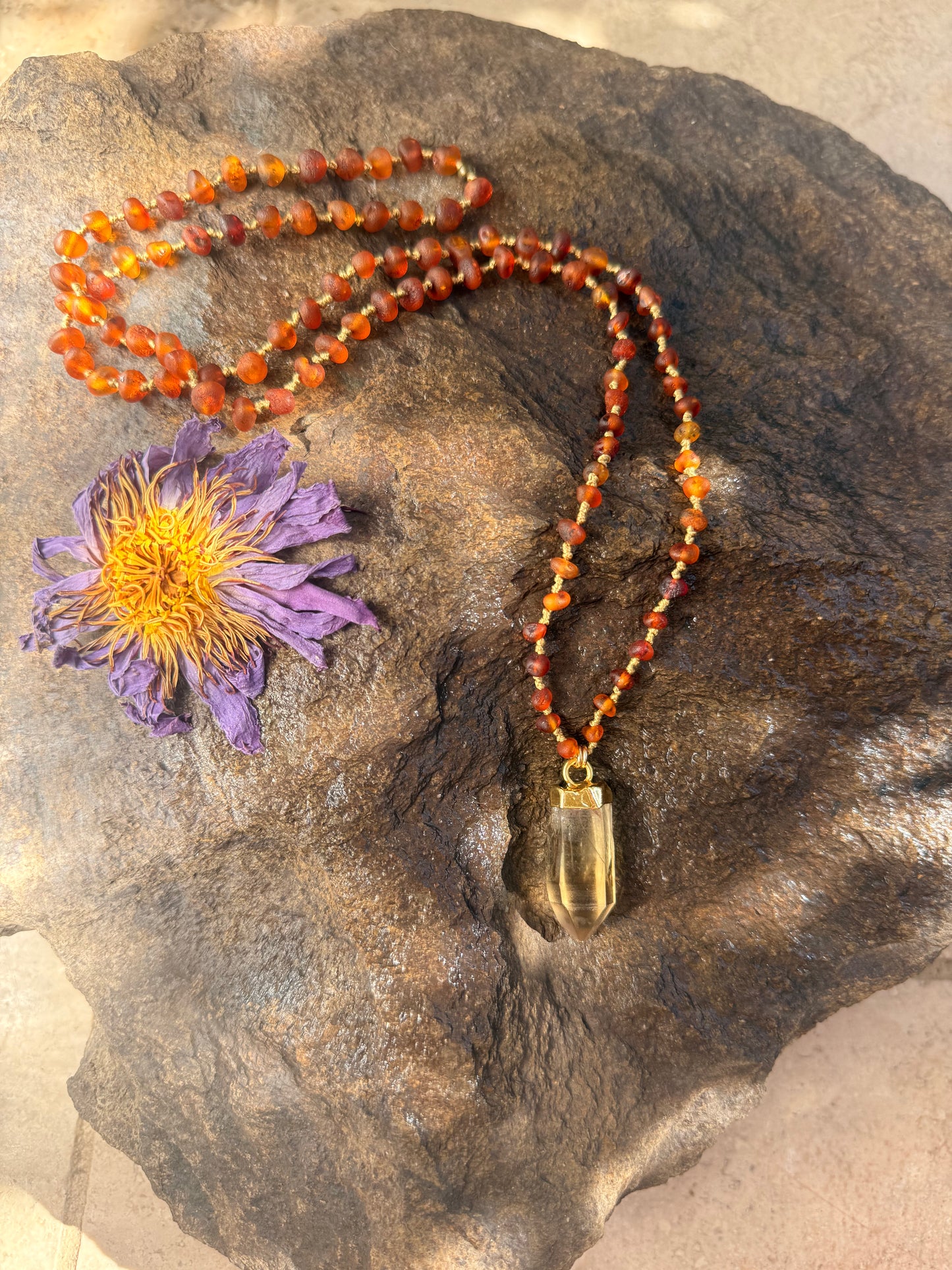 Honey + Amber Mala