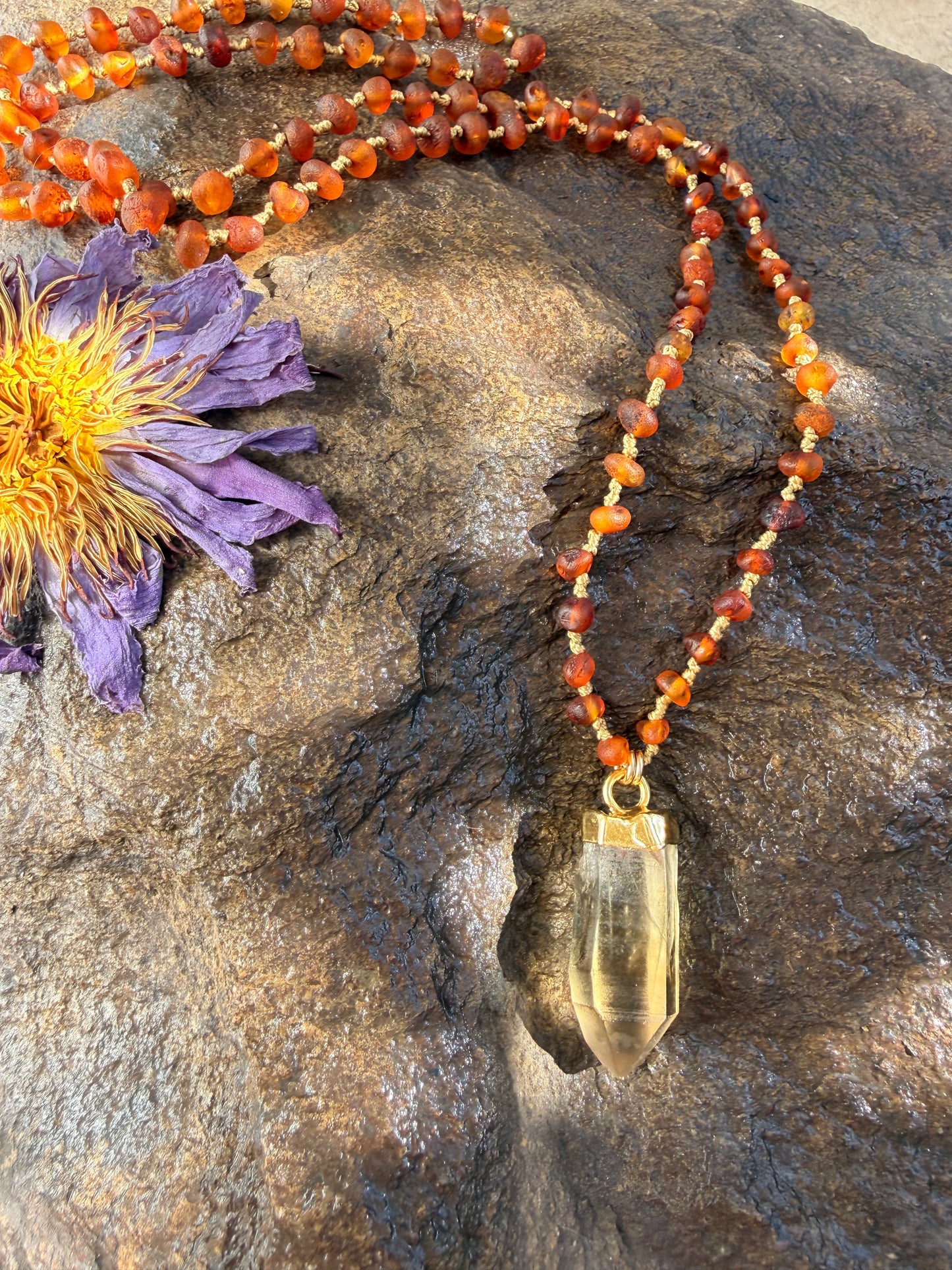 Honey + Amber Mala