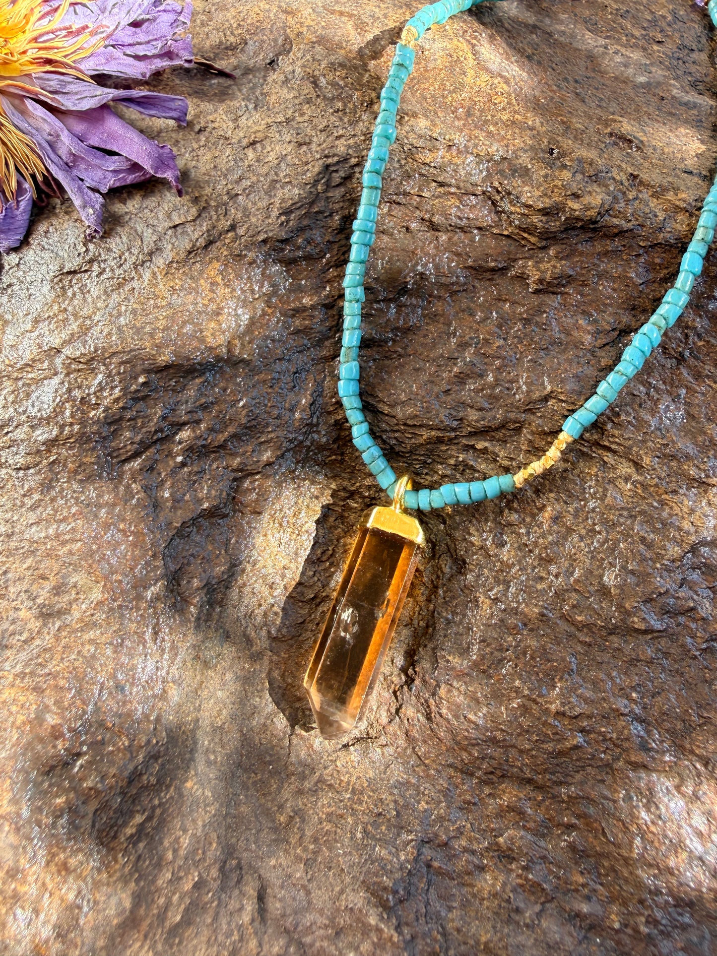 Zambian Citrine + Amethyst Talisman