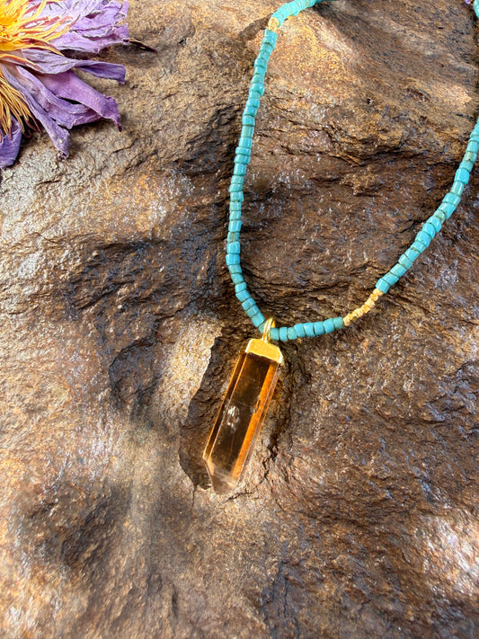 Zambian Citrine + Amethyst Talisman
