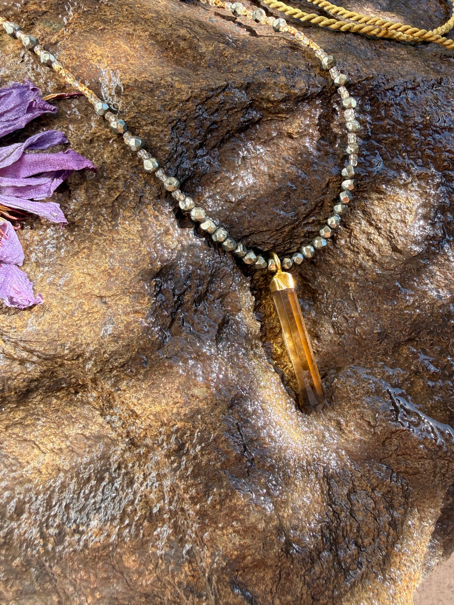 Pyrite + Sunwashed Silk Citrine Talisman