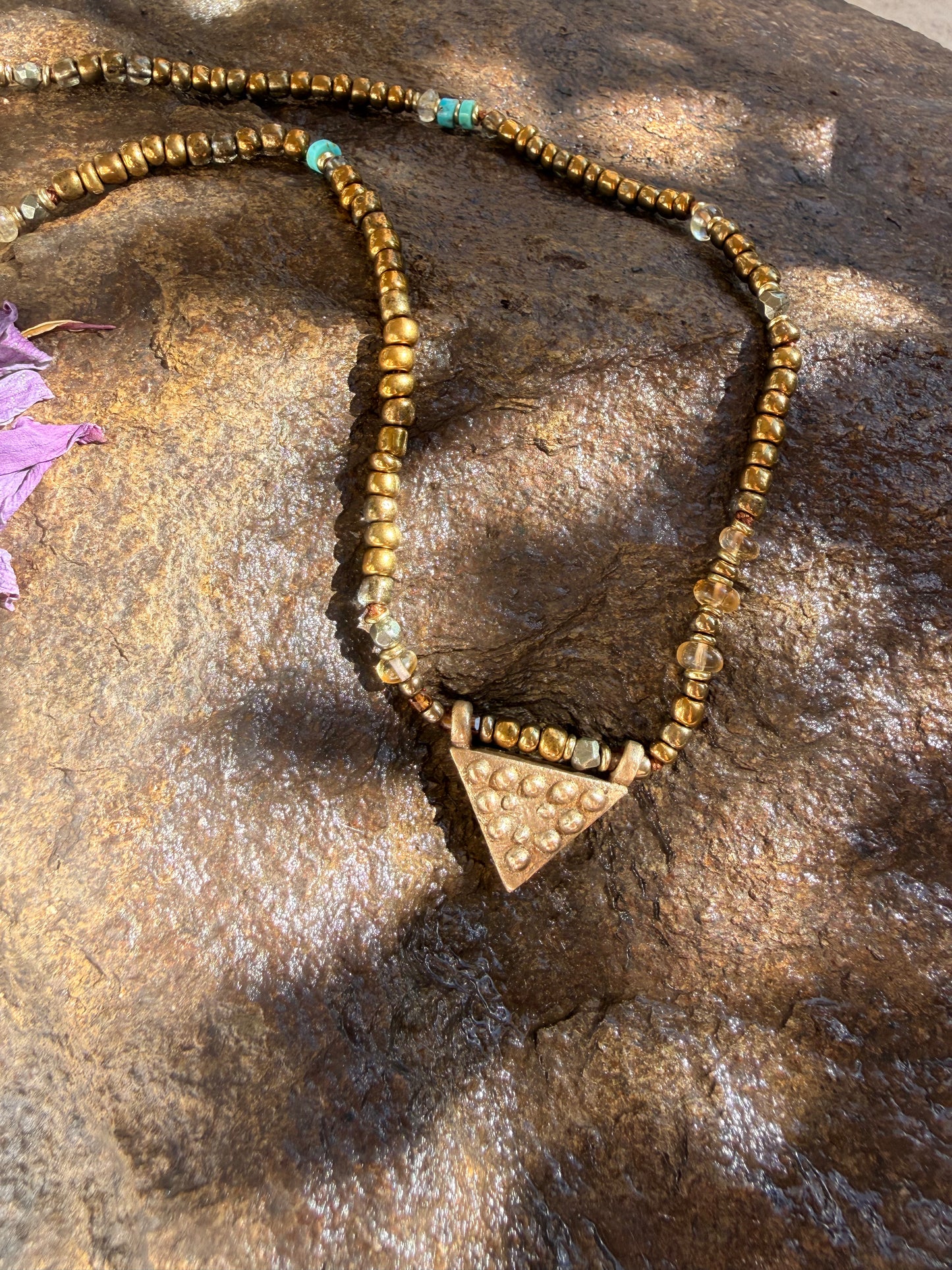 Bronze Lotus Prayer Box amulet
