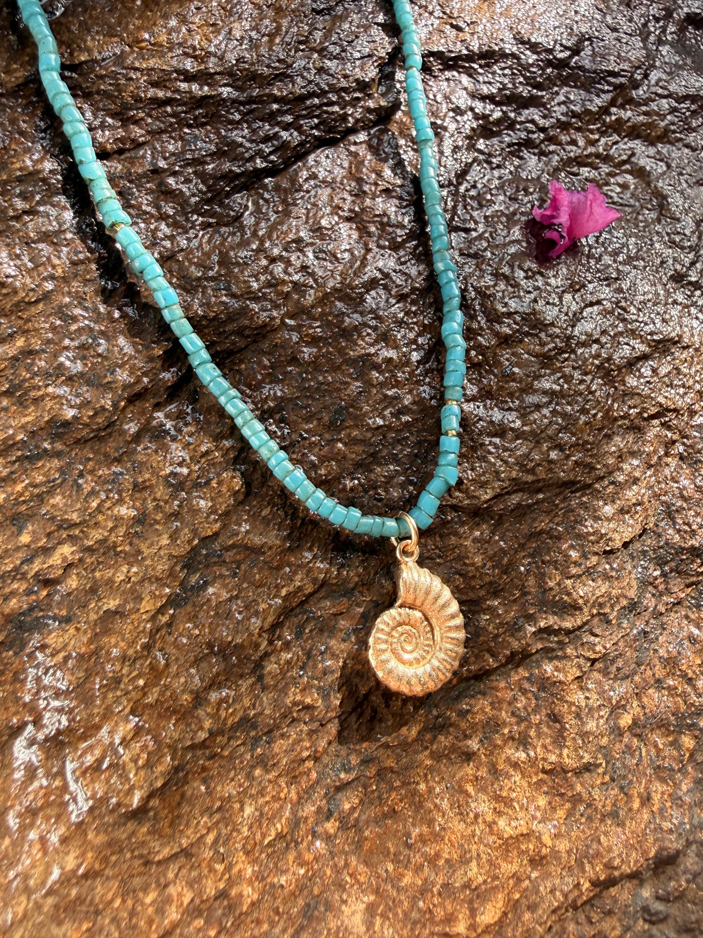 Ammonite + Tribal beads 🌀