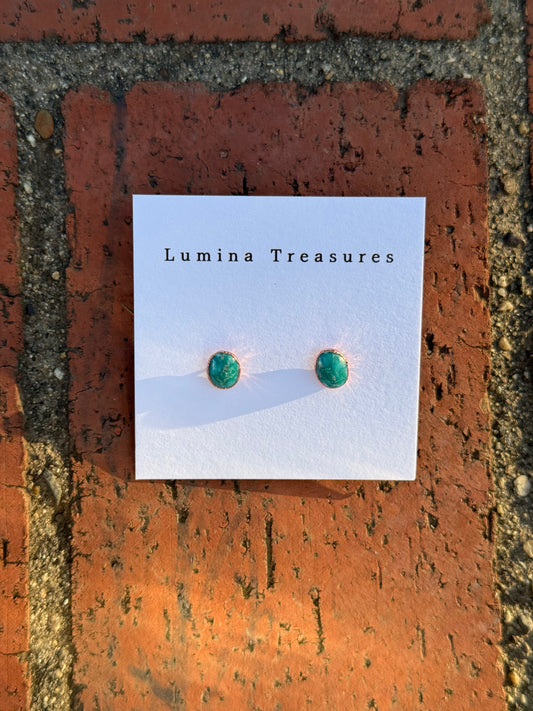 Turquoise + Copper Studs