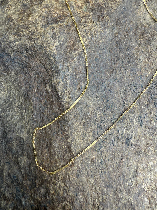 Gold-filled Bar + Link Chain
