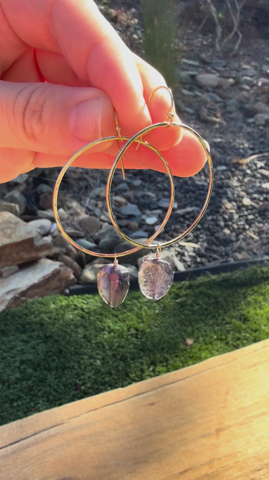 Vintage Iolite Circle Earrings